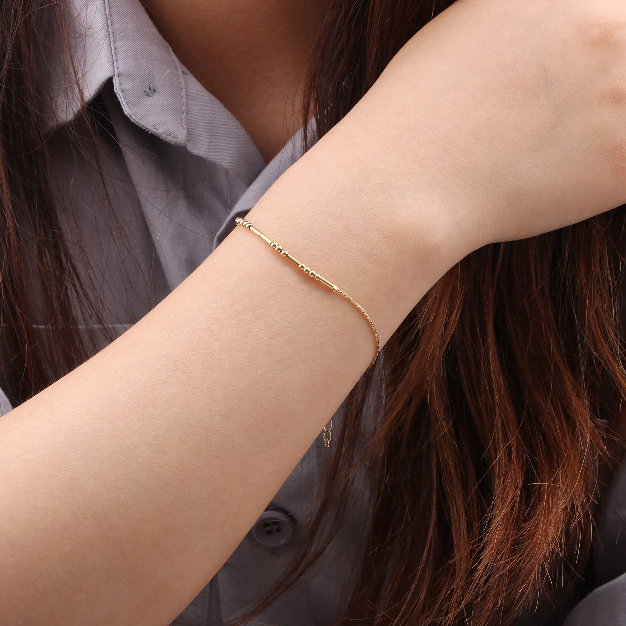 Bracelets en code Morse JoycuFF Pas Aujourd'hui Satan pour Femmes Mère Fille Amie Inspirants Motivation Encouragement Bijoux en acier inoxydable Cadeaux Bracelet en or