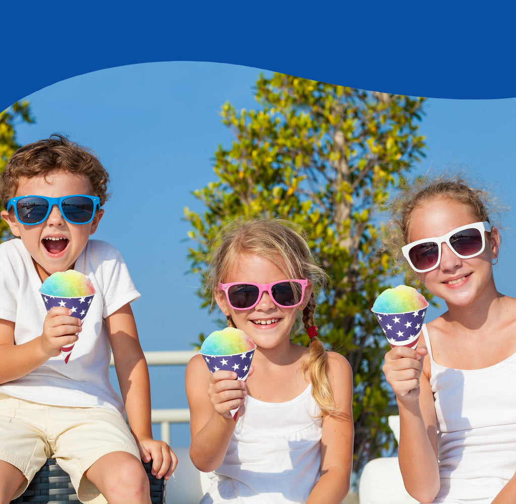 Подарочный бутик 100 штук патриотический снег, одноразовые бумажные конусы с американским флагом, чашка для слякоти, ледяного крема, сорбета, воды, дизайн с флагами США для замороженных угощений, украшения для праздника Дня независимости 4 июля