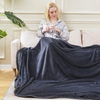 Soft Queen Size Blanket for All Season Warm Fuzzy Microplush Lightweight Thermal Fleece Summer Autumn Fall Winter Spring Blankets for Queen Full Bed Couch Sofa,90x90 Inches,Dark Gray