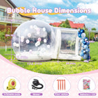 14,5FT aufblasbares Bubble House Doppel-Jumper-Dom für Kinder, PVC aufblasbares Doppel-Lagen-Bubble-Hauszelt mit Tunnel, Bubble-Ballonhaus mit Gebläse, Luftpumpe für Party