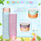 Nuenen 300 Stück 8 oz Papp-Eisbecher Einweg-Eis-Sundae-Schalen Großpackung Sommer-Barbedarf für Sundae-Snack Luau-Party (Eiscreme)