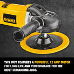 DEWALT Buffer Polisher, 7-in-9-in, 12 amp, Variable Speed Dial 0-3,500 RPM’s, Corded (DWP849X)