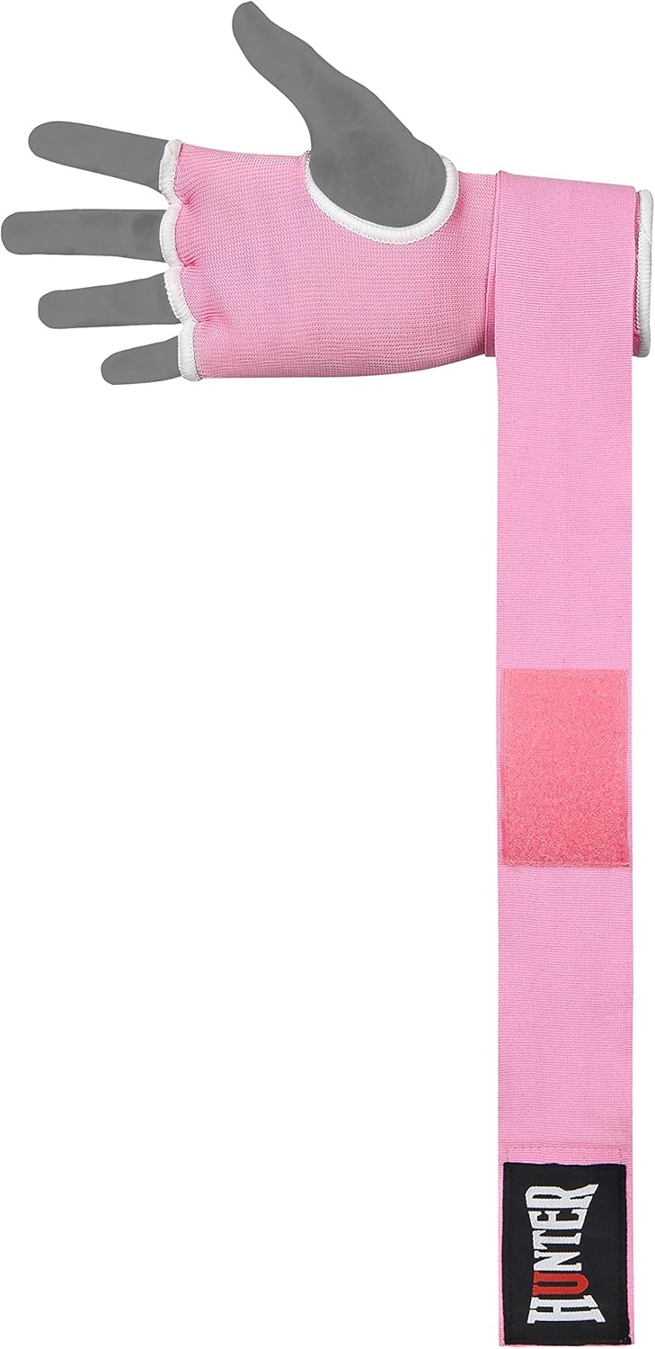 HUNTER Gel Padded Inner Gloves with Hand Wraps for Boxing, Quick Elastic Training Wraps for Men & Women, Muay Thai MMA Kickboxing Martial Arts Knuckle Wrist Protector (Pair)