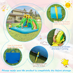 BOUNTECH Inflatable Water Slide, 6 in 1 Giant Water Park for Outdoor with Dual Slides for Racing Fun, Climbing Wall, Blow up Water Slides Inflatables for Kids Backyard Party Gifts (Without Blower)