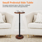 2Pack Drink Table, Small Side Table with Adjustable Height & Heavy-Duty Design, Pedestal Martini Tables for Small Spaces, Sofa Couch, Living Room, Bedroom, Supports up to 88 lbs, Rustic Brown