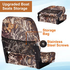 Low Back Folding Boat Seat 2pack, Fold-Down Fishing Boat Seat Camo
