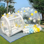 Eachup 10FT Inflatable Balloon House for Kids Adults,TPU White Commercial Inflatable Bubble House Ball Pit,Bubble Tent Dome Playground Set with Double Blower for Backyard Birthday Wedding Party - Grand Goldman
