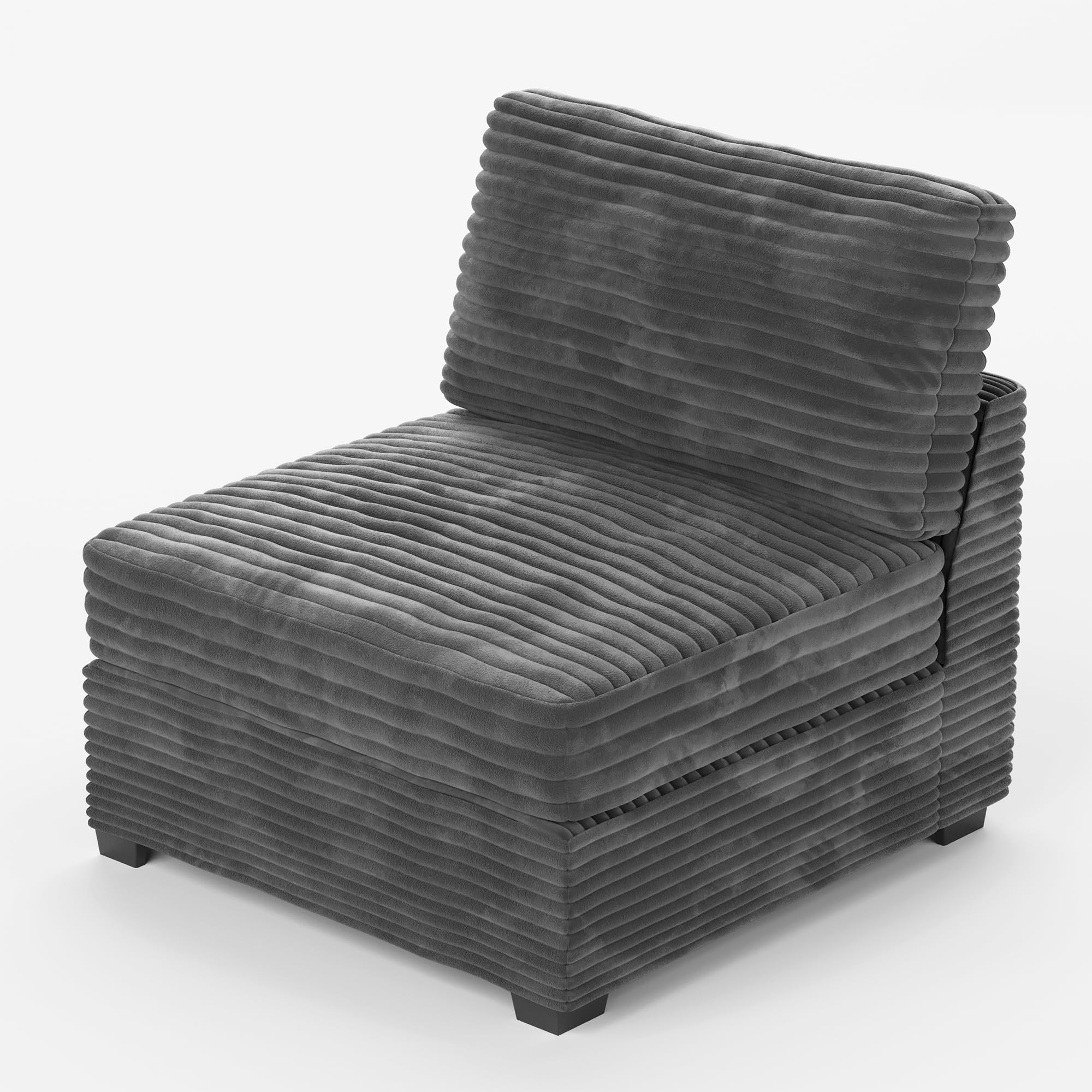 Modular Sectional Sofa,5 Pieces Sectional Couches for Living Room,L Shaped Cloud Couch Chaise Set, Black