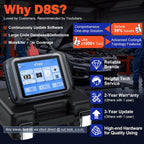 XTOOL D8S OBD2 Scanner: 2025 Upgrade of D8, Bidirectional Scan Tool with 3-Year Update, Topology Mapping, FCA AutoAuth, ECU Coding, 42+ Resets, All Systems Car Scanner Diagnostic Tool, CANFD/DoIP