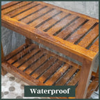 Teak Wood Shower Bench - 30 Inch Fully Assembled Bench with Shelf | Water Resistant, Non-Slip Adjustable Feet for Inside Shower