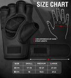 RDX MMA Gloves Grappling Sparring, Maya Hide Leather, Boxing Gloves Men Women Muay Thai Martial Arts Training, Half Finger Adjustable Mitts Wrist Support Kickboxing Cage Fighting Punching Bag Workout