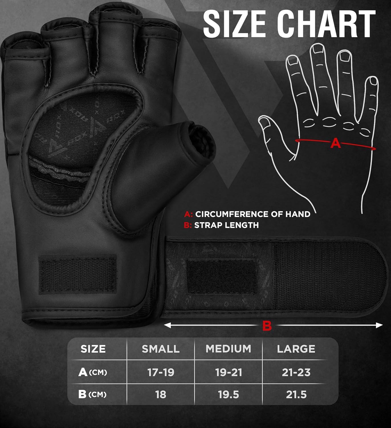 RDX MMA Gloves Grappling Sparring, Maya Hide Leather, Boxing Gloves Men Women Muay Thai Martial Arts Training, Half Finger Adjustable Mitts Wrist Support Kickboxing Cage Fighting Punching Bag Workout