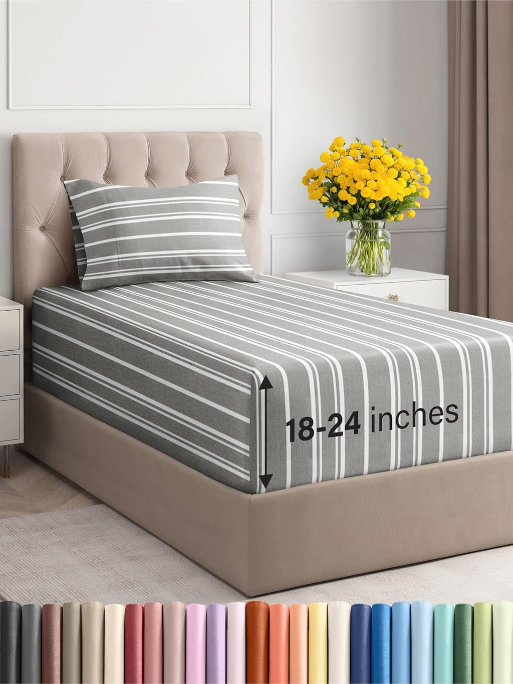 Extra Deep Pocket Queen Sheets - 4 Piece Breathable & Cooling Bed Sheets - Hotel Luxury Bed Sheet Set - Soft, Wrinkle Free & Comfy - Easily Fits Extra Deep Mattresses - Deep Pocket White Sheets Set