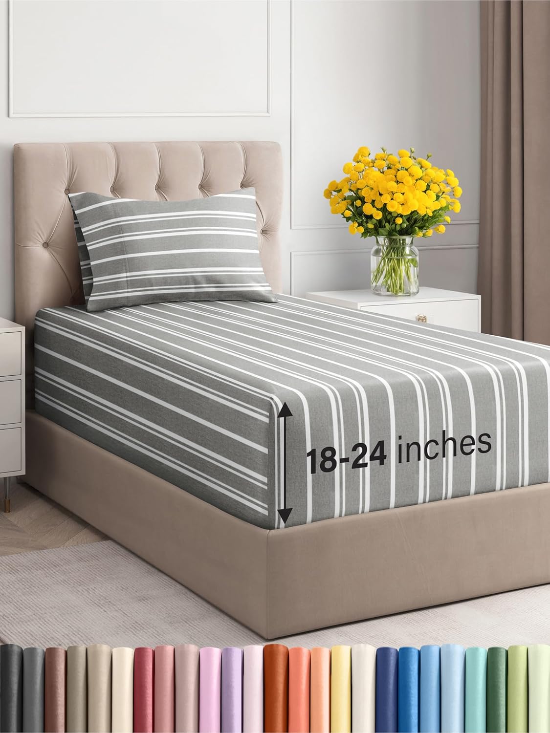 Extra Deep Pocket Queen Sheets - 4 Piece Breathable & Cooling Bed Sheets - Hotel Luxury Bed Sheet Set - Soft, Wrinkle Free & Comfy - Easily Fits Extra Deep Mattresses - Deep Pocket White Sheets Set