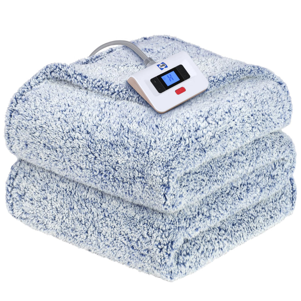 SEALY Electric Blanket Heated Throw 50"x60" Soft Double Sherpa Super Cozy with 6 Fast Heating Levels & 2-10 Hours Auto-Off, Over-Heat Protection, Machine Washable, Charcoal