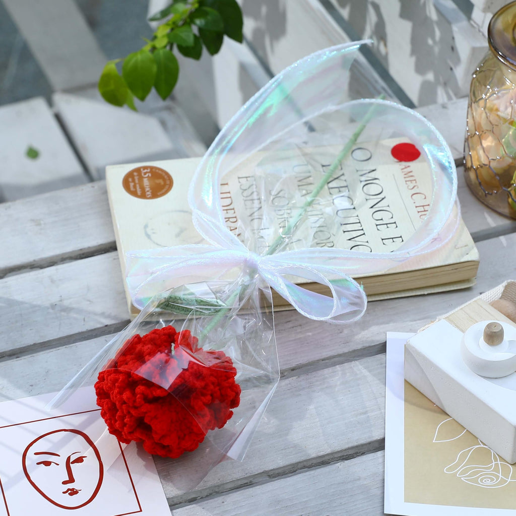 Crochet Flower Pot Forget-me-not Pink Thank You Crochet Gifts for Women Coworker Graduation & Mother's Day Gift Pink Crochet Potted Flower for Women Teacher| Handmade Knitted Potted Plant