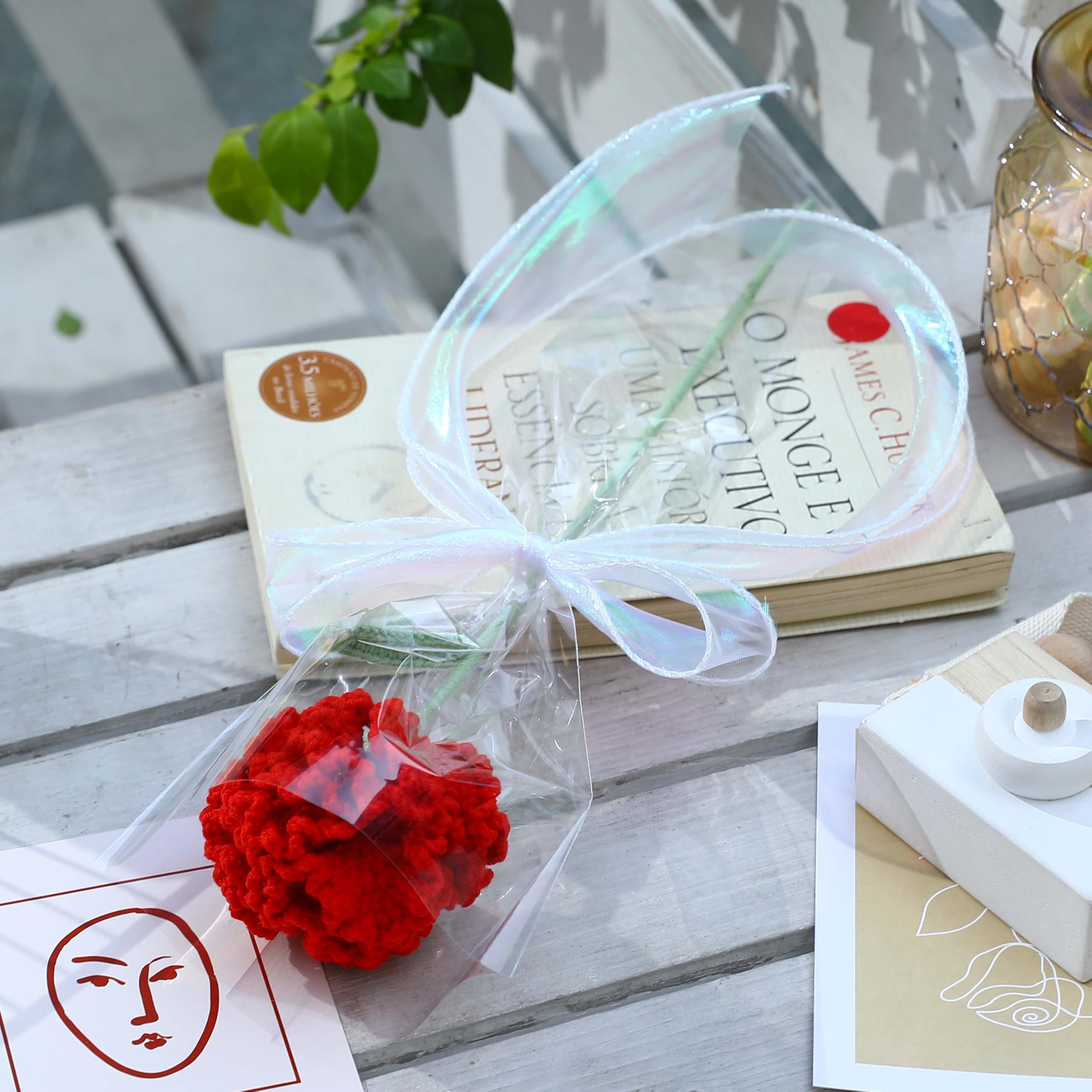 Crochet Flower Pot Forget-me-not Pink Thank You Crochet Gifts for Women Coworker Graduation & Mother's Day Gift Pink Crochet Potted Flower for Women Teacher| Handmade Knitted Potted Plant