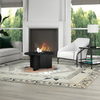 Henn&Hart 32" Wide Round Coffee Table in Black Grain, for Home, Living Room, Bedroom, Entertainment or Office