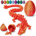 TBOLINE 3D Printed Easter Dragon Egg - Perfect Basket Essentials Stuffers, 4 Pack Prefilled Easter Eggs Filled with Toys, Small Articulated Crystal Animals Fidget Toy for Kid (4PCS1)