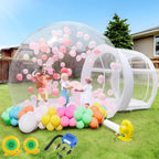 FINCOME Inflatable Bubble House 10FT for Kids Adults, Large TPU Balloon House with Double Air Blowers 100 Balloons, Bubble Balloon House for Party Wedding Birthday Holiday Outdoor Commercial Event