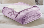 Utopia Bedding Sherpa Blanket Queen Size (Plum, 90x90 Inches) - Soft Lightweight Plush Fleece Reversible Blanket for Bed, Sofa, Couch, Camping and Travel
