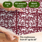 Komplet pościeli King Christmas Tree - Świąteczny wzór Xmas na lnie - Głębokie kieszenie - Dopasowany krój - 4 części - Bez zagnieceń - Wygodna i chłodząca świąteczna pościel zimowa - Łatwa w pielęgnacji - Przyjazna dzieciom