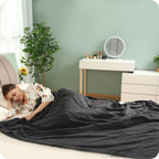 Couverture chauffante électrique DUODUO 72"x84" en polaire corail chaude avec 4 réglages de chaleur et arrêt automatique de 10 heures Protection contre la surchauffe - Gris 
