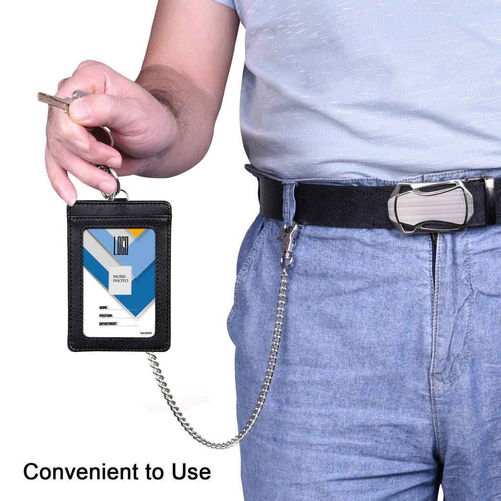 Wisdompro Wallet Chain, 2 Pack (8 and 16 Inch) Heavy Duty Pocket Keychain with Both Ends Lobster Clasps and Extra 2 Rings for Keys, Wallet, Jeans, Pants, Belt Loop, Purse and Handbag - Silver