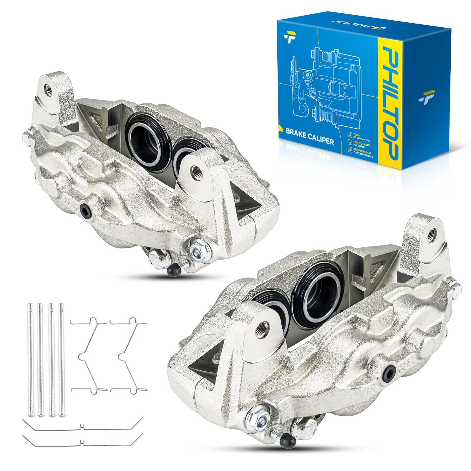 PHILTOP 18B5046 18B5047 Rear Disc Brake Caliper Assembly Fit for 2007-2017 Jeep Wrangler, 2008-2012 Jeep Liberty, 2007-2011 Dodge Nitro, 2018 Jeep Wrangler JK