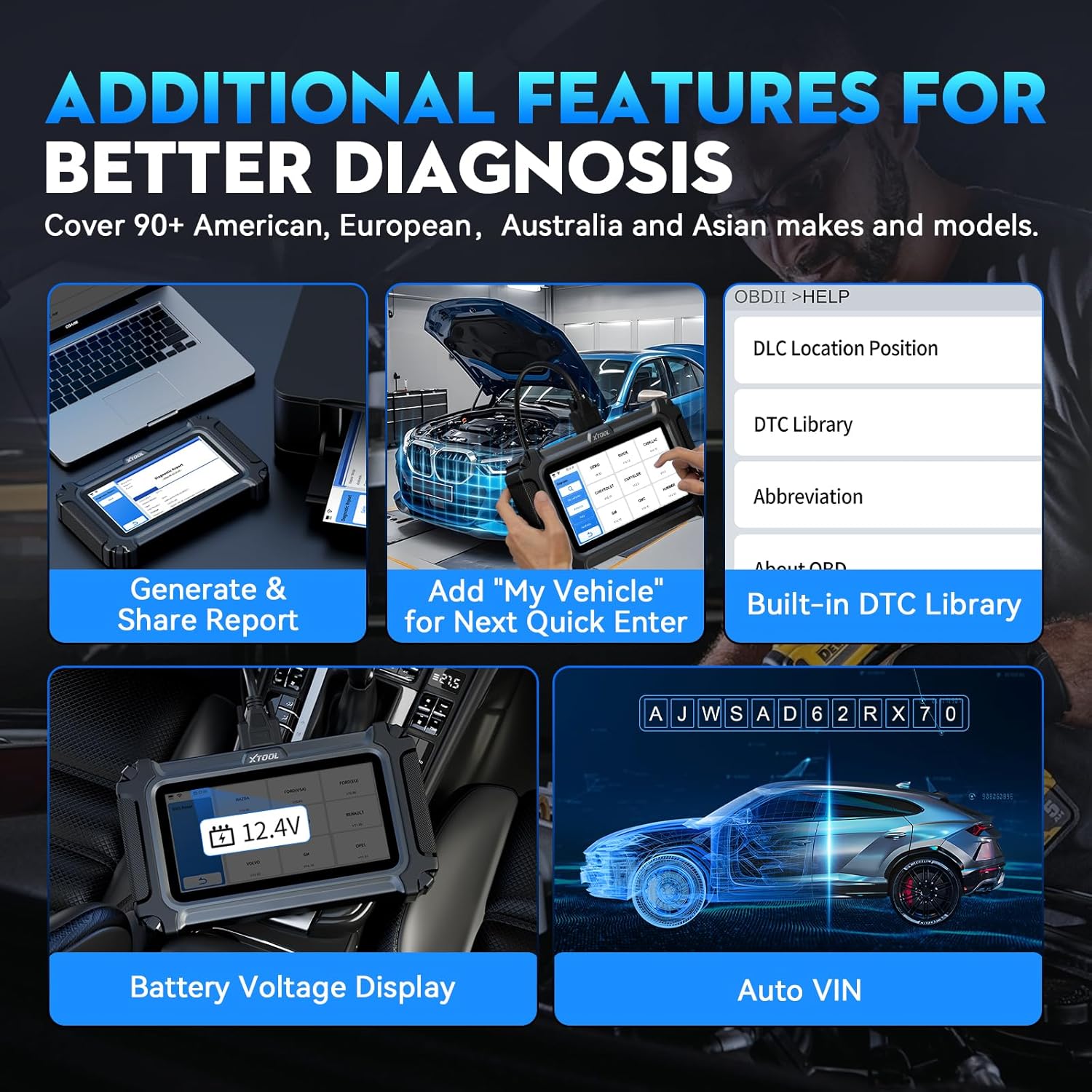 XTOOL D6S OBD2 Scanner Diagnostic Tool, 2025 Car Scanner with 30 Resets, All System Scan Tool with FCA & CAN FD, ABS Bleed, Gearbox Match, Crank Sensor Relearn, Lifetime Update, Upgraded of D5S