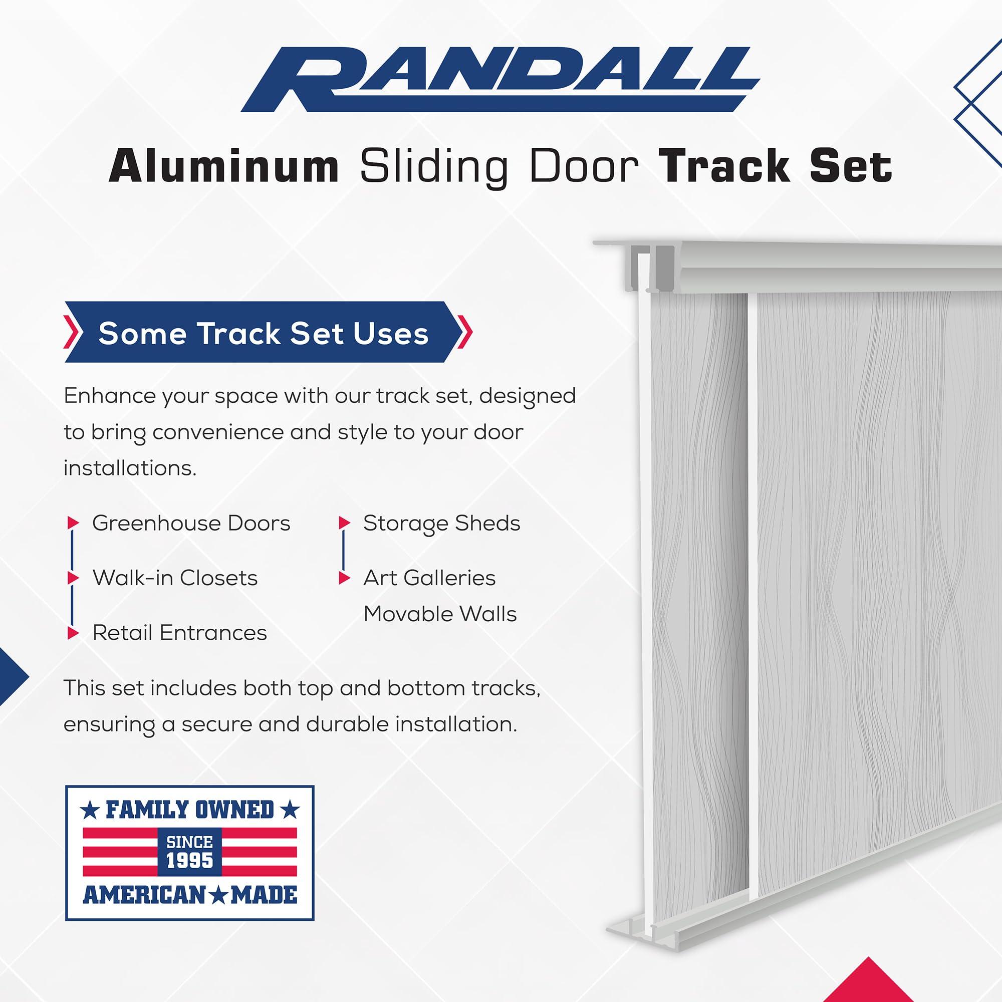 1/4" Aluminum Sliding Door Track (4 FT Long)