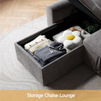 85" Sleeper Sofa, 2 in 1 Pull Out Couch Bed with Storage Chaise, Convertible L Shaped Sectional Sofa Couch with Pullout Bed & 2 Pillows, Cmofy Boucle Fabric, Grey Couches for Living Room