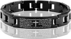 Urban Jewelry Lords Prayer Cross - 316L Stainless Steel Link Bangle Bracelet for Men