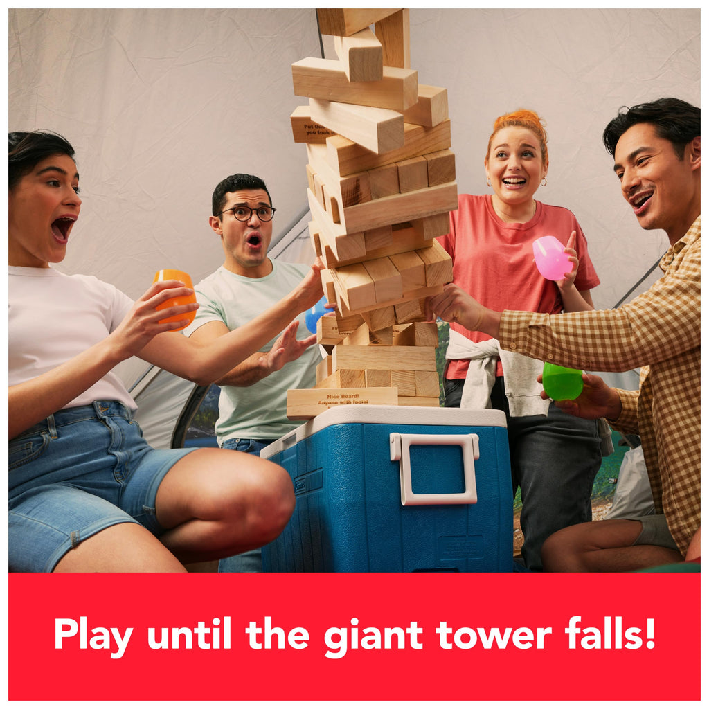 スピンマスターゲームズ、ハッピーアワータワー、巨大ジャンブリング木製ブロック、大学ゲーム、バチェロレッテパーティー、ハウスパーティー、18歳以上向け