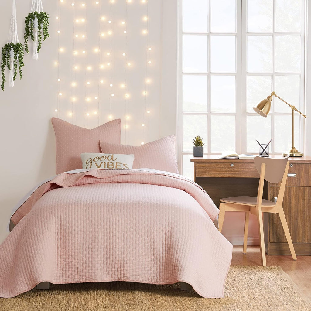 ست لحاف تاوپ دوخت ضربدری لووتکس هوم - لحاف کینگ/کال کینگ + دو روبالشی کینگ - طرح دوخت ضربدری - اندازه لحاف (106x92 اینچ) و اندازه روبالشی (36x20 اینچ) - قابل استفاده دو طرفه - پارچه پنبه‌ای