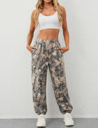 Eutten Women's Baggy Camo Sweatpants High Waisted Fleece Joggers Pants Fitted Sweat Pants with Pockets