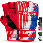 WYOX MMA Gloves for Men & Women – Grappling & Sparring Boxing Gloves with Open Palm Design, Padded Fingerless Training Gloves for Kickboxing, Muay Thai, Youth & Heavy Bag Workouts