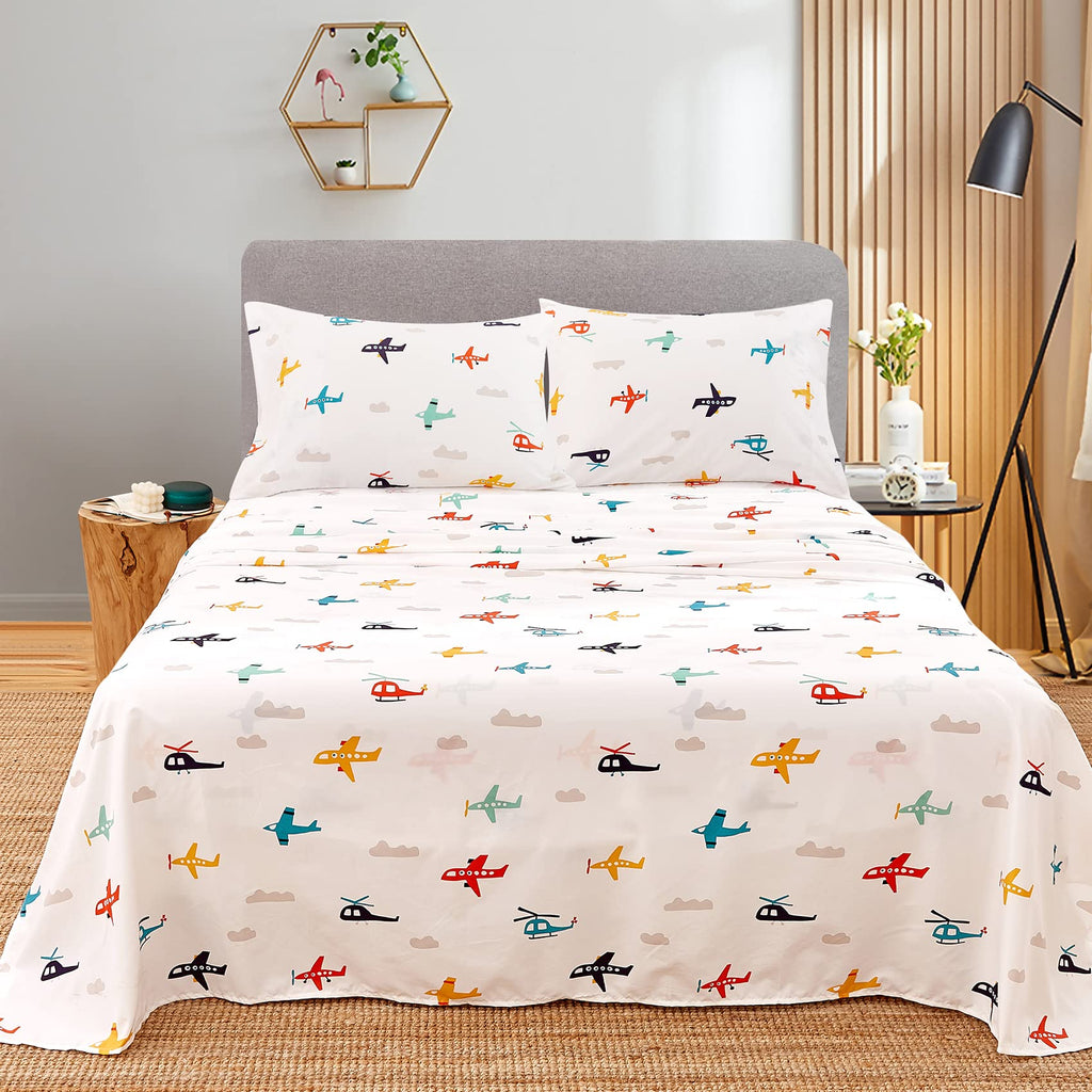 ست ملحفه کودکان یونیکورن صورتی JSD، سایز تویین، ۳ تکه، ملحفه‌های رختخواب میکروفایبر چاپ شده با طرح رنگین کمان برای دختران، جیب عمیق