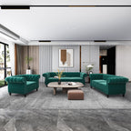 QHITTY 3 Piece Living Room Set, Sectional Chesterfield Sofa Chair Contemporary Upholstered Leather Loveseat Couch Sets for Living Room, Bedroom, Office