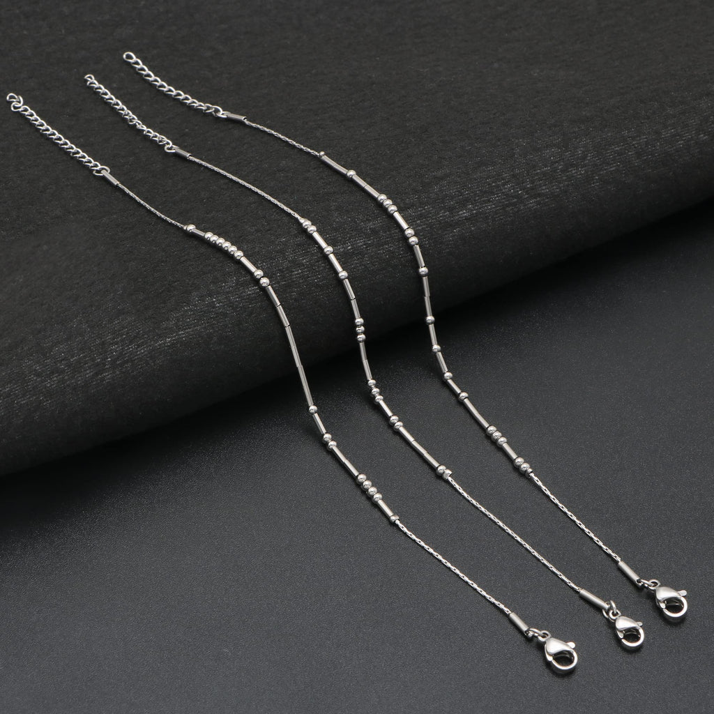 JoycuFF Cadeaux Inspirants pour Femmes Fortes et Intrépides Bracelets en Code Morse pour Meilleures Amies Fille Sœur Bracelet Chaîne Fait Main Argent Bijoux de Message Secret d'Encouragement Motivant