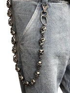 Chaîne de portefeuille Miglaja - Chaînes de portefeuille pour hommes et femmes, chaîne punk pour pantalons de motard, chaîne lourde à tête de mort, ceinture gothique accessoires (tête de mort)