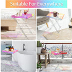 Acrylic Folding Tray Table, Rainbow Color Acrylic Coffee Table, Iridescent Side Table Modern Accent Square End Table for Coffee, Drink, Food, Snack for Living Room & Bedroom