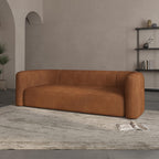 Acanva Luxury Modern Tight Curved Back Velvet Sofa, Minimalist Style Comfy Couch for Living Room Apartment, L-Shape Left Chaise, Tangerine