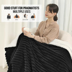 Coperta Elettrica Riscaldata Plaid con 5 Livelli di Riscaldamento e Spegnimento Automatico dopo 4 Ore, Plaid Riscaldato 50"x60" con Certificazione ETL e FCC per Casa e Ufficio, Lavabile in Lavatrice, Grigio Scuro