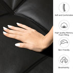 Convertible Faux Leather Futon Sofa Couch,Memory Foam Futon Couch Bed,Loveseat Sleeper Sofa Bed,Small Splitback Modern Folding Sofa Bed for Living Room,Office,Apartment,Matte Black