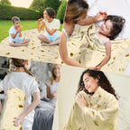 HDFK Tortilla Blanket Adult Size Beige Yellow Double Sided Throw Taco Realistic Food Blankets Lightweight Flannel Fleece White Elephant Funny Gifts for Kids 60 inches for Women Cozy Soft Teen Novelty