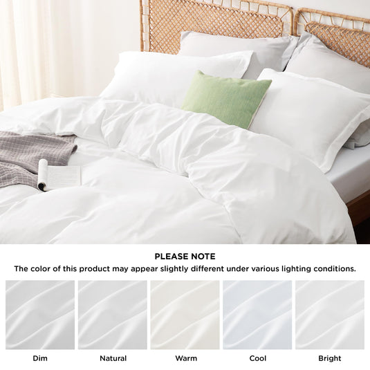 Bedsure Grey Duvet Cover Queen Size - Polyester & Rayon Derived from Bamboo Cooling Queen Duvet Cover Set, 3 Pieces, 1 Zipper Closure Duvet Cover (90"x90") & 2 Pillow Shams, Comforter Sold Separately