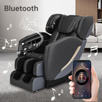 2025 Massage Chair, Full Body Zero Gravity Massage Chair with Auto Modes, 8 Fix Point Rollers, Bluetooth, Foot Massage, Heating Function, Black and Gray