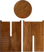 Creative Co-Op Paulownia Wood Round Accent Table, Brown