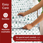 Komplet pościeli King Christmas Tree - Świąteczny wzór Xmas na lnie - Głębokie kieszenie - Dopasowany krój - 4 części - Bez zagnieceń - Wygodna i chłodząca świąteczna pościel zimowa - Łatwa w pielęgnacji - Przyjazna dzieciom